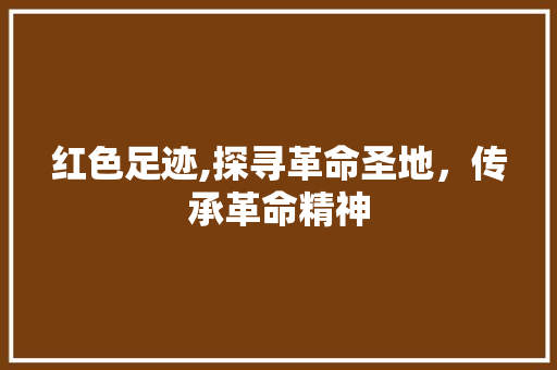 红色足迹,探寻革命圣地，传承革命精神