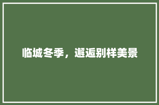 临城冬季，邂逅别样美景