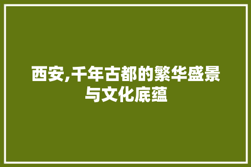 西安,千年古都的繁华盛景与文化底蕴
