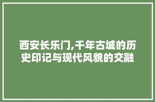 西安长乐门,千年古城的历史印记与现代风貌的交融