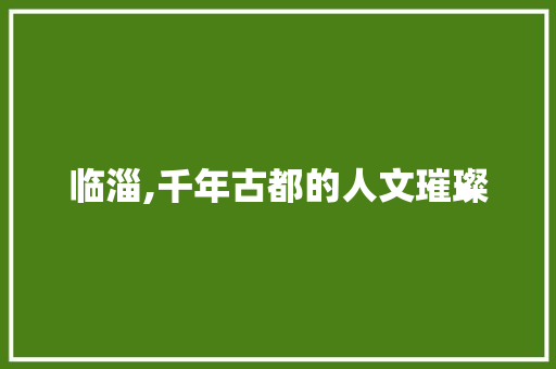 临淄,千年古都的人文璀璨
