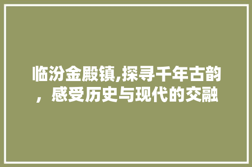 临汾金殿镇,探寻千年古韵，感受历史与现代的交融  第1张