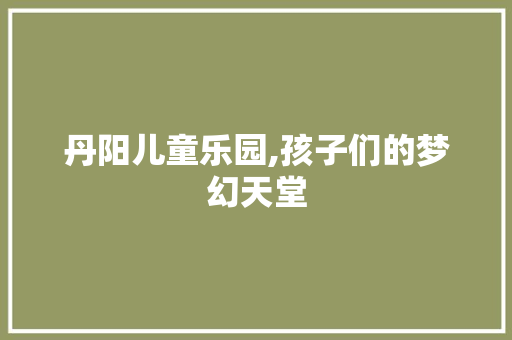 丹阳儿童乐园,孩子们的梦幻天堂  第1张