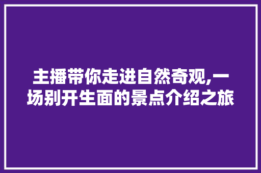 主播带你走进自然奇观,一场别开生面的景点介绍之旅