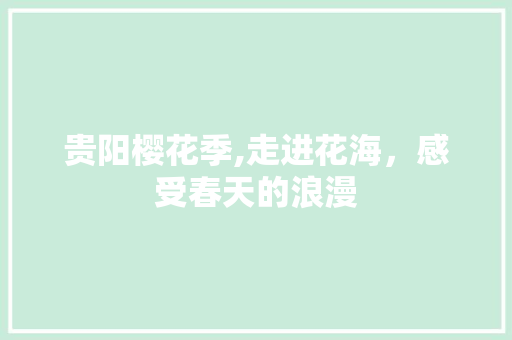 贵阳樱花季,走进花海，感受春天的浪漫