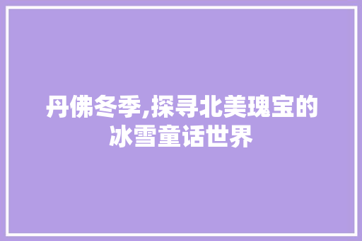 丹佛冬季,探寻北美瑰宝的冰雪童话世界