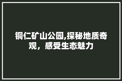 铜仁矿山公园,探秘地质奇观，感受生态魅力