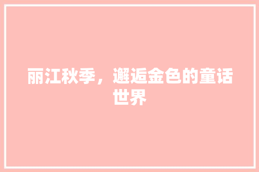丽江秋季，邂逅金色的童话世界  第1张