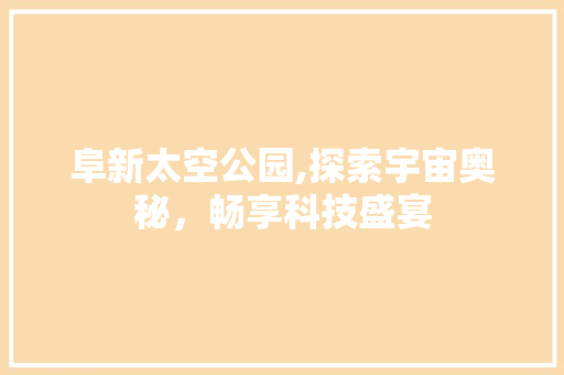 阜新太空公园,探索宇宙奥秘，畅享科技盛宴