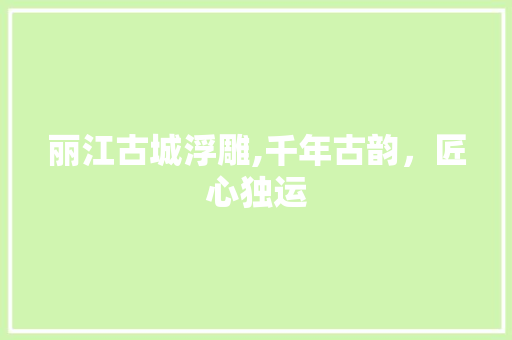 丽江古城浮雕,千年古韵，匠心独运