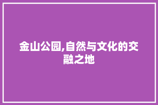 金山公园,自然与文化的交融之地