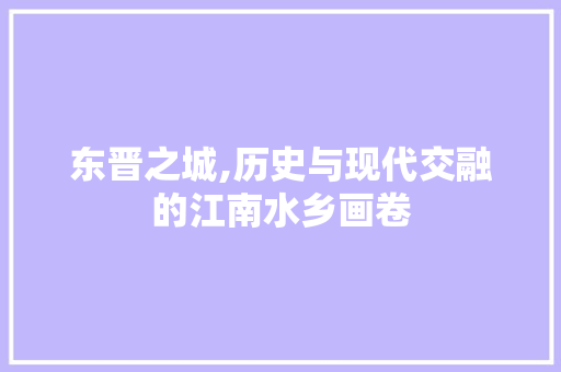 东晋之城,历史与现代交融的江南水乡画卷