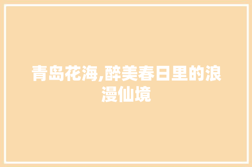 青岛花海,醉美春日里的浪漫仙境