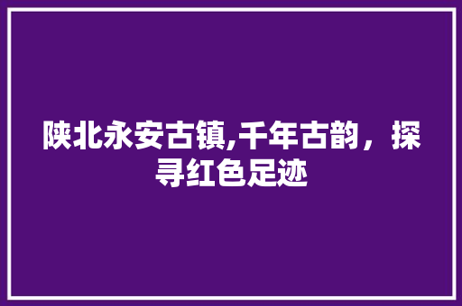 陕北永安古镇,千年古韵，探寻红色足迹