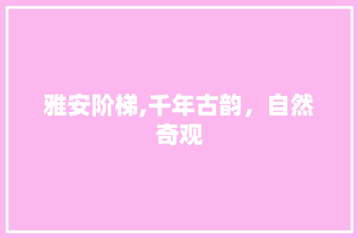 雅安阶梯,千年古韵，自然奇观