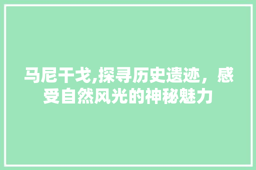 马尼干戈,探寻历史遗迹，感受自然风光的神秘魅力