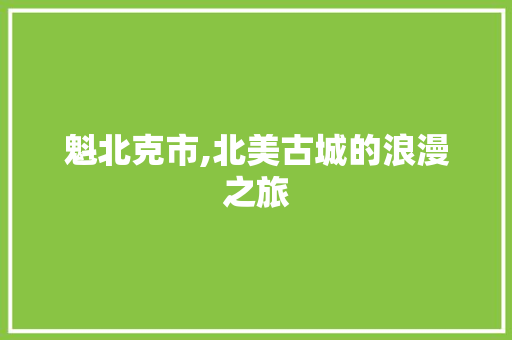 魁北克市,北美古城的浪漫之旅  第1张