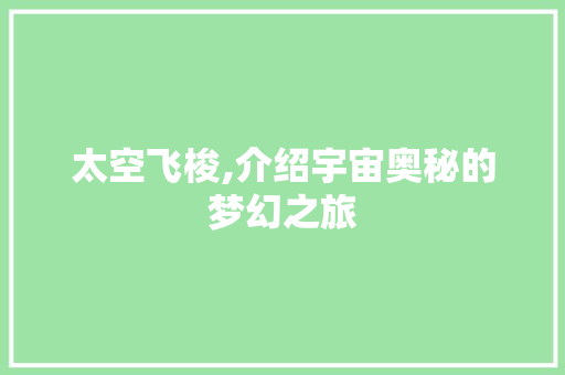 太空飞梭,介绍宇宙奥秘的梦幻之旅  第1张