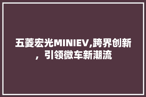 五菱宏光MINIEV,跨界创新，引领微车新潮流