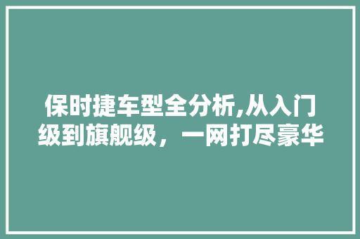 保时捷车型全分析,从入门级到旗舰级，一网打尽豪华性能车
