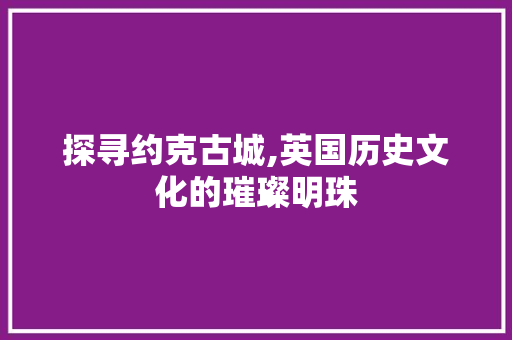 探寻约克古城,英国历史文化的璀璨明珠