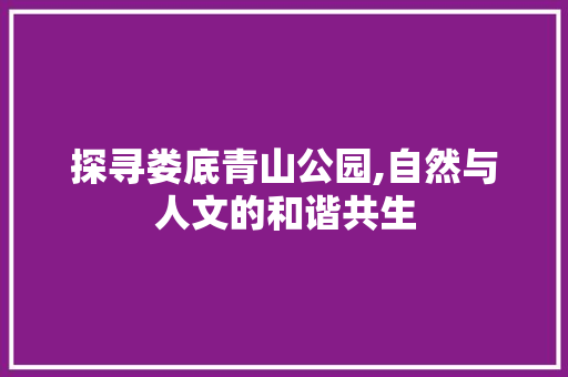 探寻娄底青山公园,自然与人文的和谐共生
