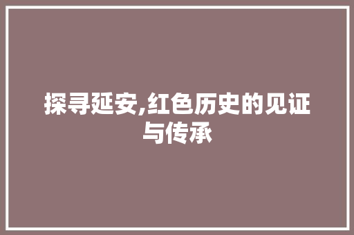 探寻延安,红色历史的见证与传承  第1张