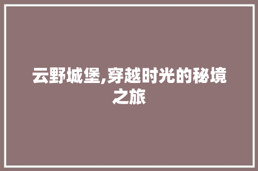云野城堡,穿越时光的秘境之旅