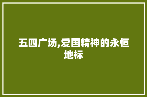 五四广场,爱国精神的永恒地标