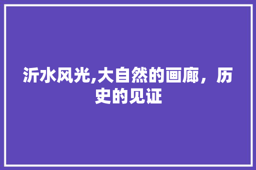 沂水风光,大自然的画廊，历史的见证