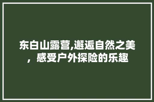 东白山露营,邂逅自然之美，感受户外探险的乐趣