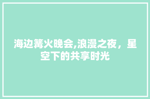 海边篝火晚会,浪漫之夜，星空下的共享时光