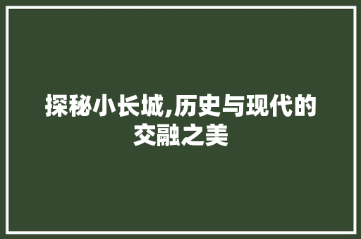 探秘小长城,历史与现代的交融之美