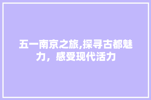 五一南京之旅,探寻古都魅力，感受现代活力  第1张
