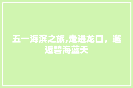 五一海滨之旅,走进龙口，邂逅碧海蓝天