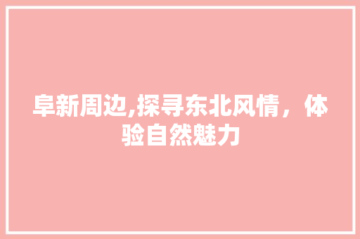 阜新周边,探寻东北风情，体验自然魅力  第1张