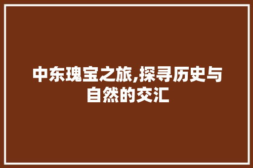 中东瑰宝之旅,探寻历史与自然的交汇