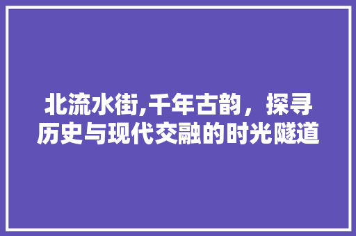 北流水街,千年古韵，探寻历史与现代交融的时光隧道