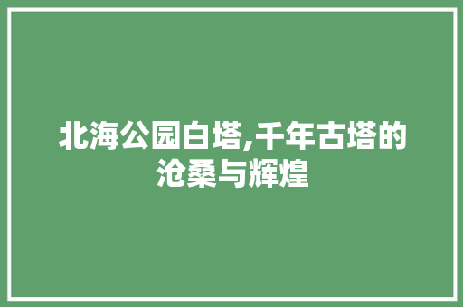 北海公园白塔,千年古塔的沧桑与辉煌