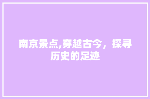 南京景点,穿越古今，探寻历史的足迹