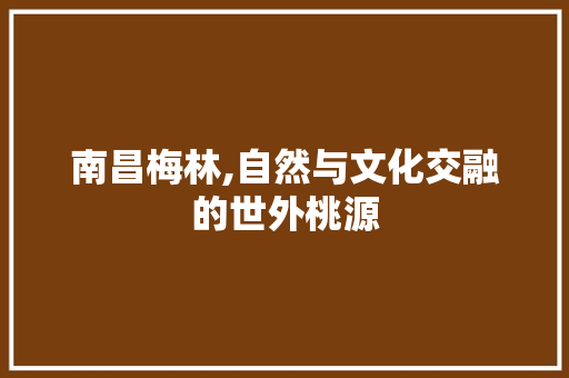 南昌梅林,自然与文化交融的世外桃源