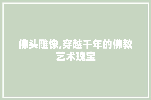 佛头雕像,穿越千年的佛教艺术瑰宝