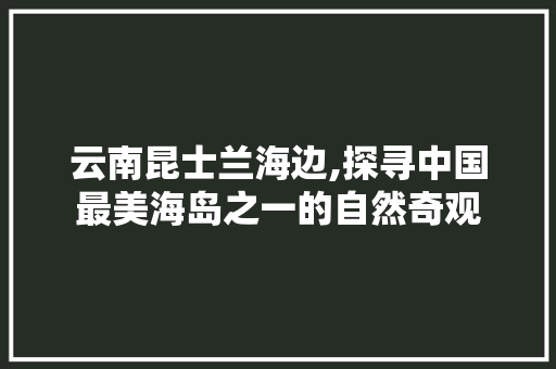 云南昆士兰海边,探寻中国最美海岛之一的自然奇观