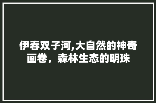 伊春双子河,大自然的神奇画卷，森林生态的明珠