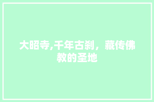 大昭寺,千年古刹，藏传佛教的圣地