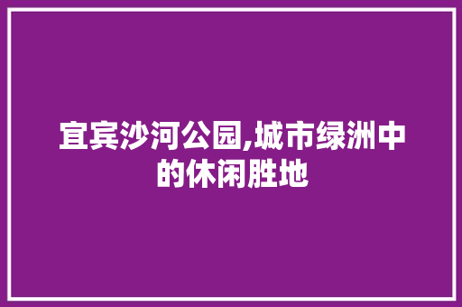 宜宾沙河公园,城市绿洲中的休闲胜地  第1张