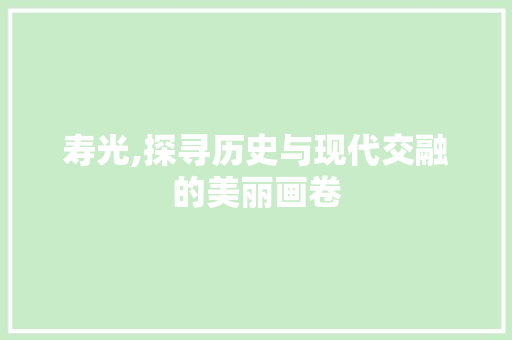 寿光,探寻历史与现代交融的美丽画卷  第1张