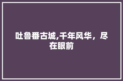 吐鲁番古城,千年风华，尽在眼前  第1张
