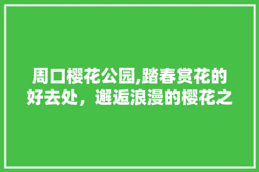 周口樱花公园,踏春赏花的好去处，邂逅浪漫的樱花之恋  第1张