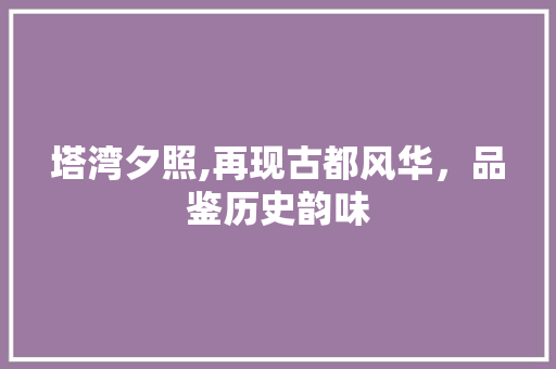 塔湾夕照,再现古都风华，品鉴历史韵味  第1张